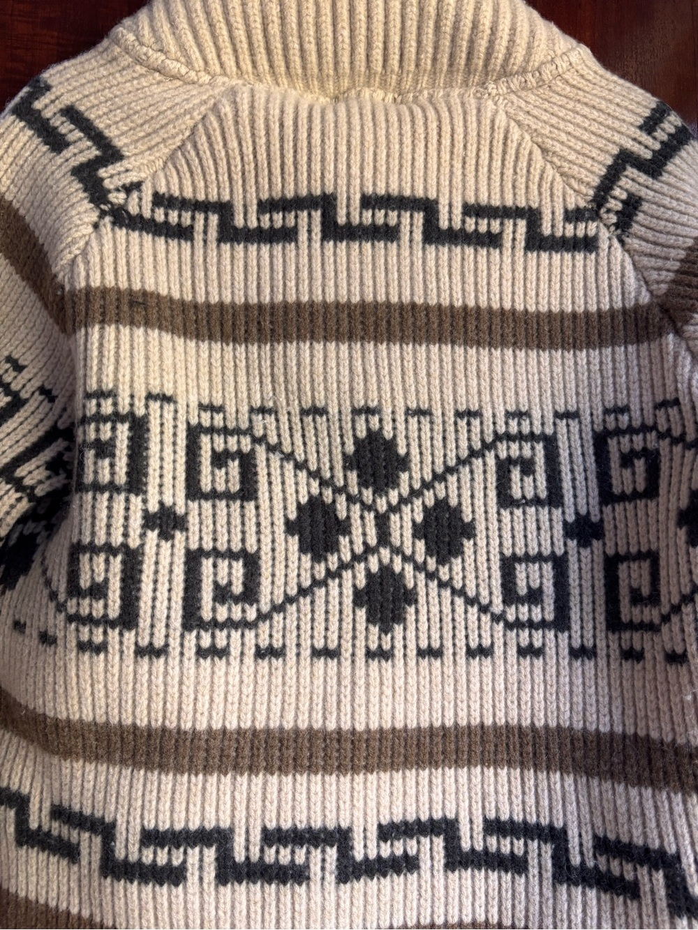 Pendleton Westerly cowl yneck Zip-Up Knit wool Sweater. Big Lebowski sweater. - Picture 5 of 14